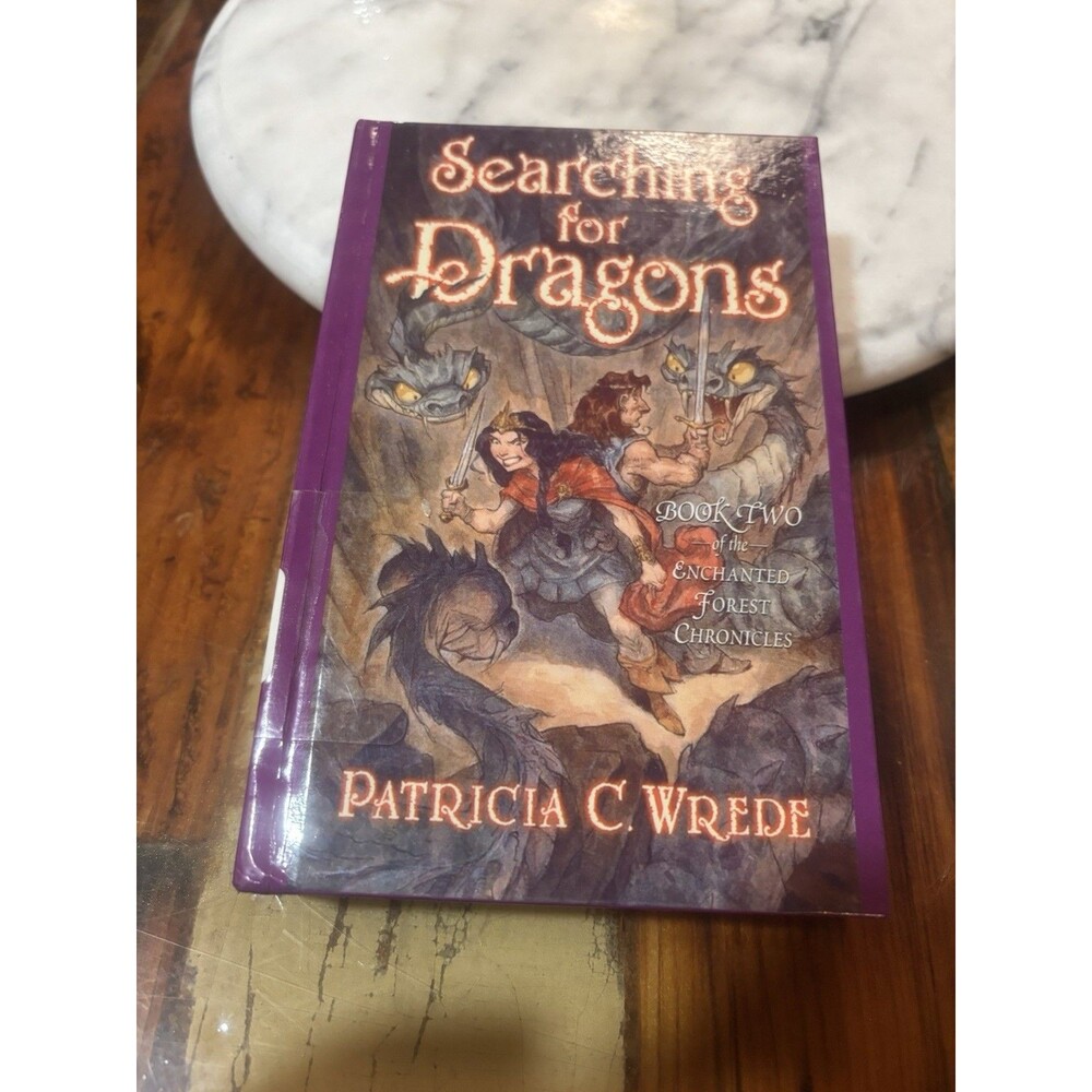 FollettBound Platinum Searching for Dragons by Patricia C. Wrede Hardcover Ench…